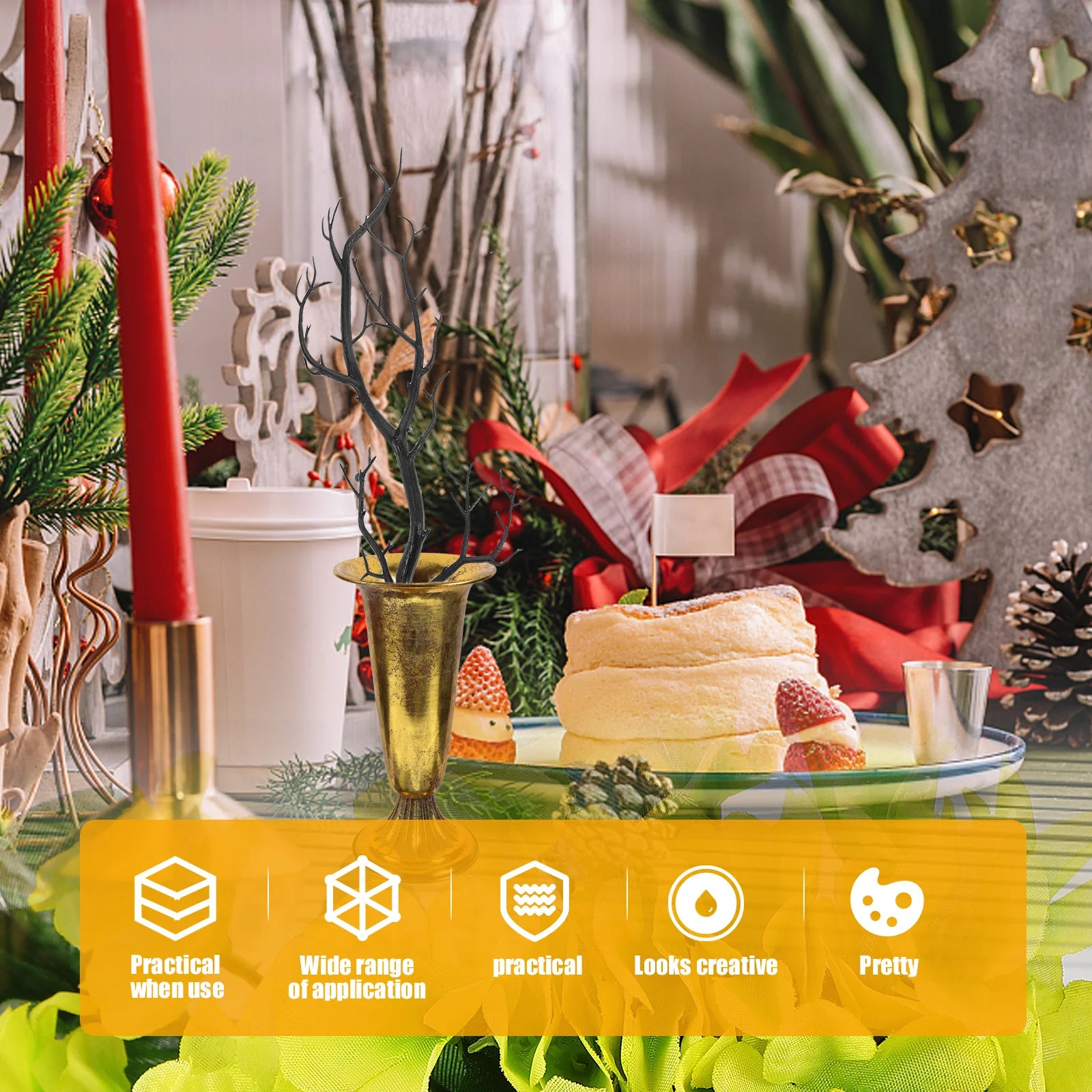 6Pcs Simulation Plastic Dried Tree Branches Artificial Fake Twigs Halloween Home Decoration Vase Centerpiece Party Branches