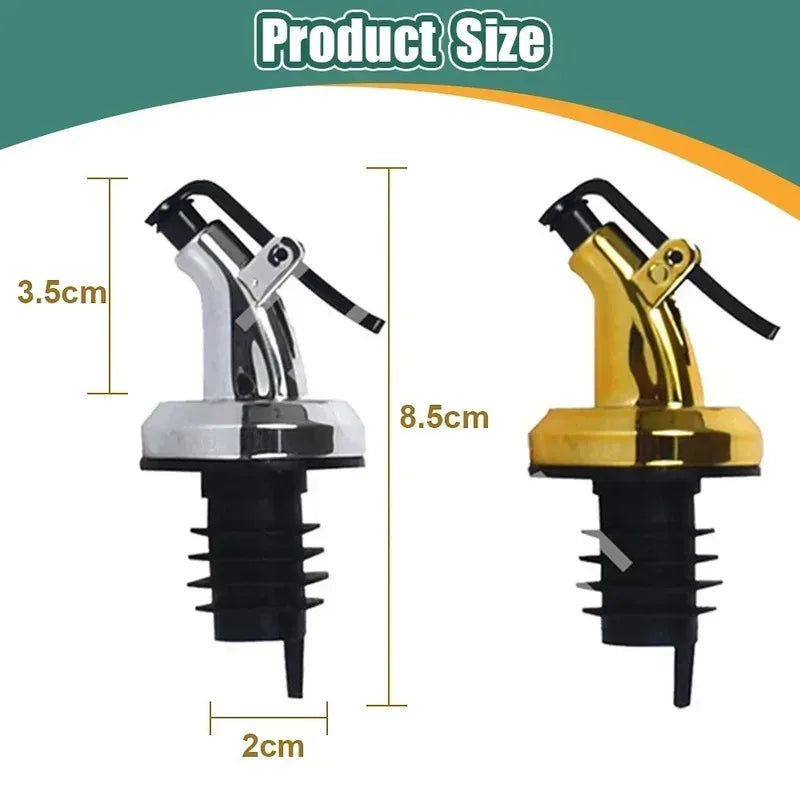 1-4Pcs Oil Bottle Stopper Cap Dispenser Sprayer Lock Wine Pourer Sauce Nozzle Liquor Leak-Proof Plug Bottle Stopper Kitchen Tool