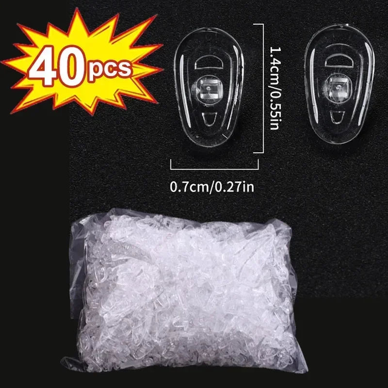 10/100pcs Eyeglasses Nose Pads with Screwdriver Soft Silicone Airbag Glasses Anti-slip Nose Pad Screw Replacement Repair Tools