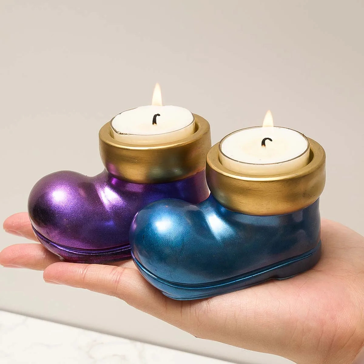 Christmas Boots Shoes Candle Holder Silicone Mold DIY Table Decoration Crystal Drop Glue Epoxy Resin Mold Christmas Craft Gifts