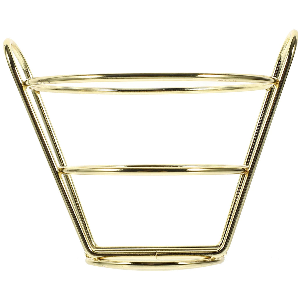 Fried Chicken Basket Metal Cone Snack Holder Hollow Wire Fry Basket Iron Food Serving Container Kitchen Bar Utensil