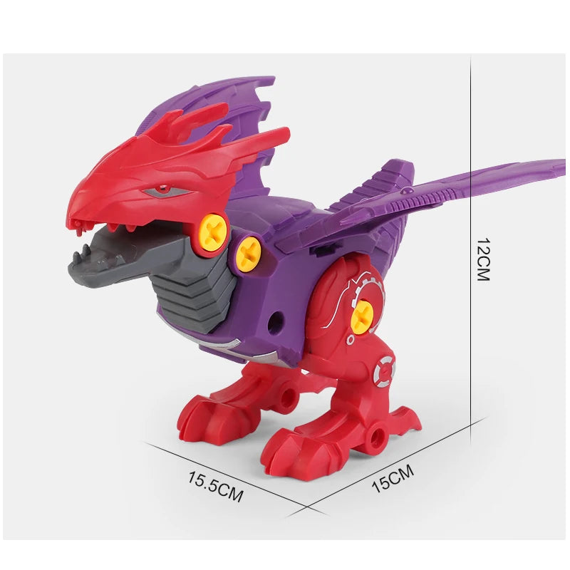 Assembly Take Apart Dinosaur Screw Plastic Brick DIY Construction Set Building Blocks Disassembly Robot Model Screwdriver Toys