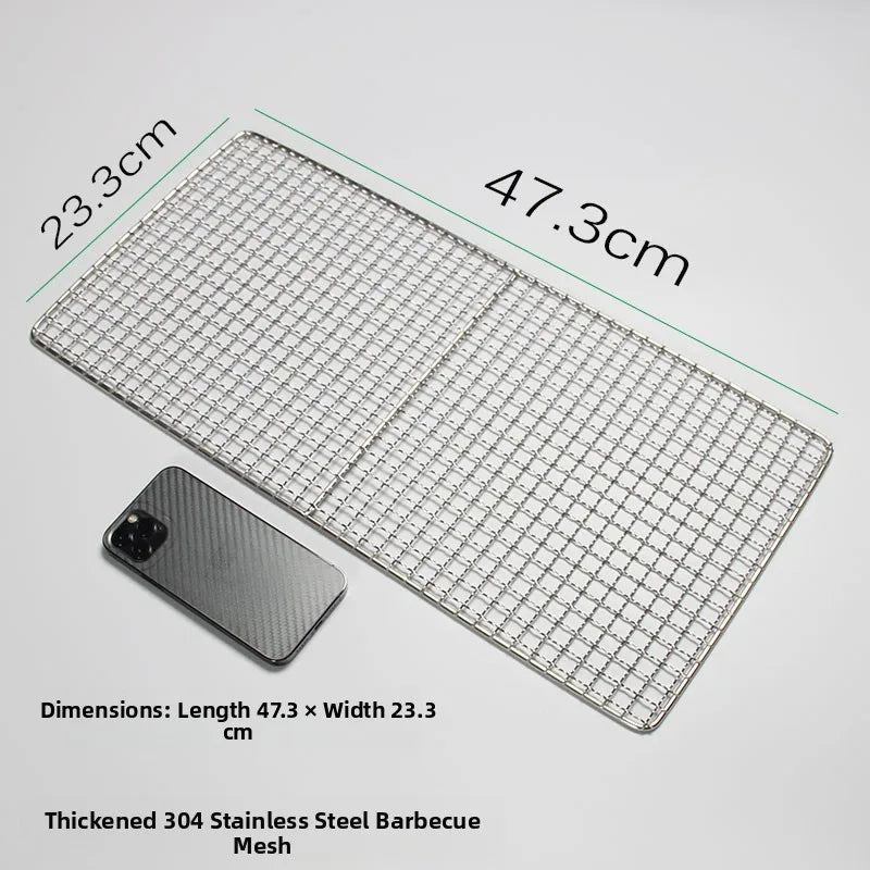 Thiened Rectangular Me BBQ ill Net 304 Stainl Steel Drng Net Barbecue Wire Me for Outdoor Kitchen Cooking Tools
