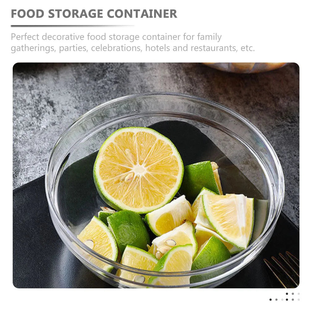 3Pcs Fruit Salad Bowl Clear Pet Material Multi-Functional Home Restaurant Party Decorative Storage Container