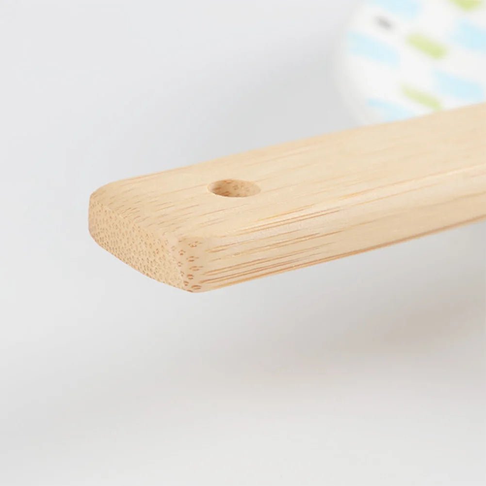 2Pcs Wooden Cooking Tool Premium Material Heat Resistant Easy Operate Portable 35cm Multi Functional Shovel Spoon