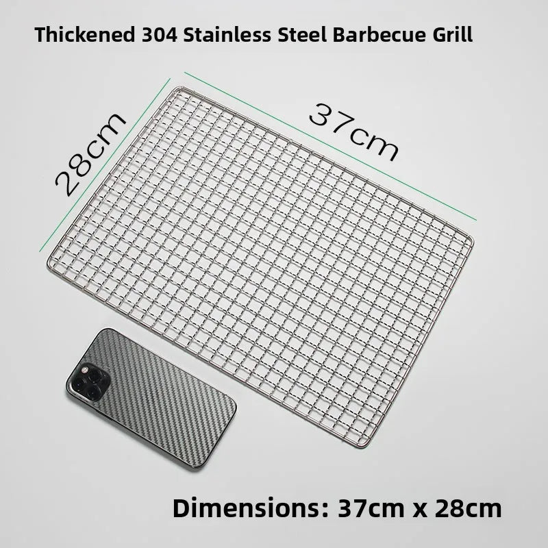 Thiened Rectangular Me BBQ ill Net 304 Stainl Steel Drng Net Barbecue Wire Me for Outdoor Kitchen Cooking Tools