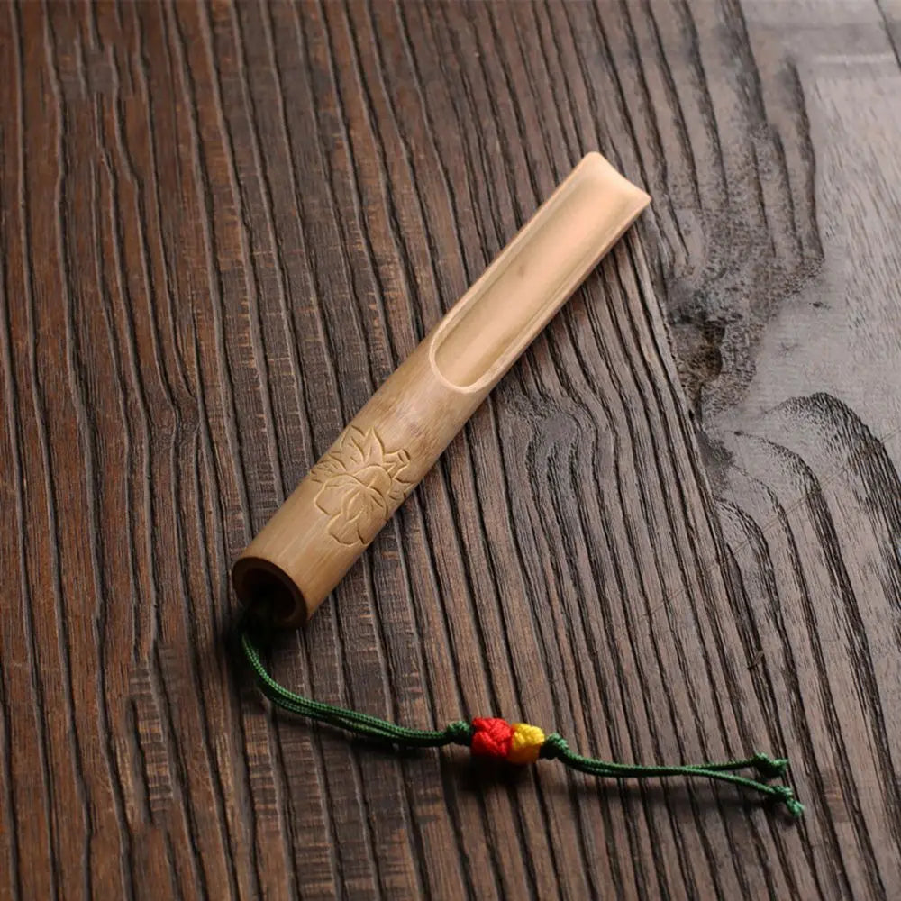 High Quality Tea Accessories Chinese Kongfu Wooden Bamboo Retro Style Natural Tea Scoop Delicate Spoon Portable Bamboo Teaspoon