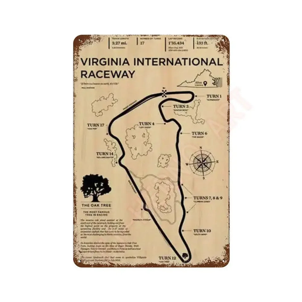 Vintage F1 Formula Racer Poster Metal Tin Sign Plaque Aesthetics Racing Monaco Grand Prix Circuit Track Wall Art Home Room Decor