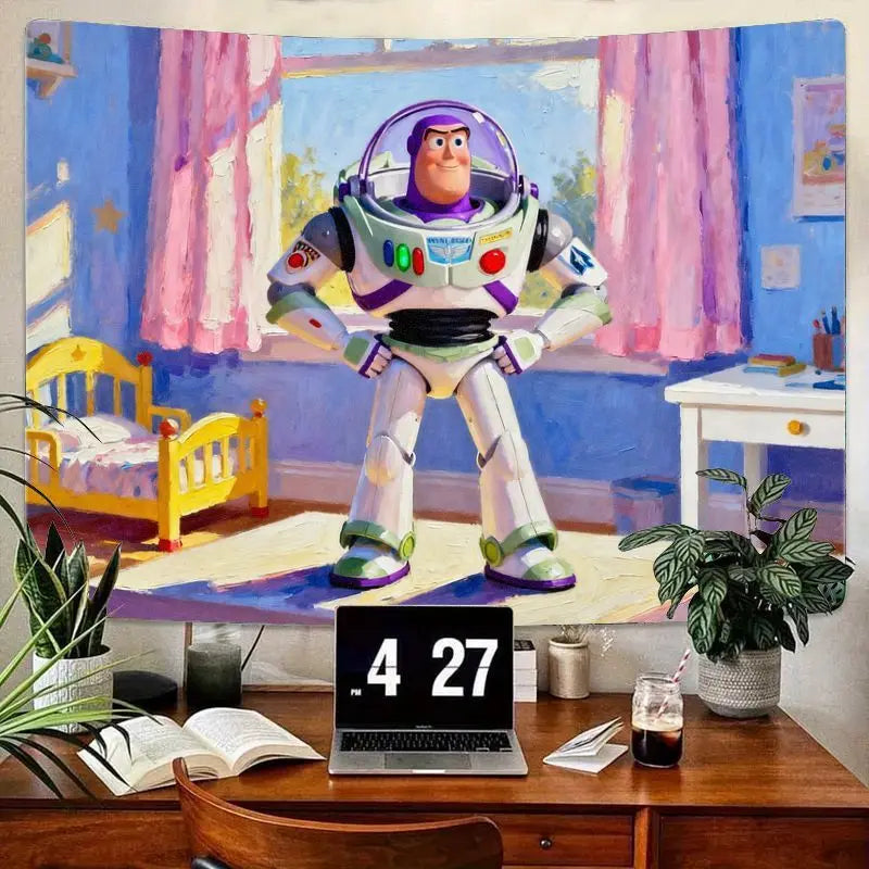 1PC Disney Pixar Toy Story Buzz Lightyear Modern Tapestry Kids Room Decor Aesthetic Polyester Wall Art for Fans Gift.