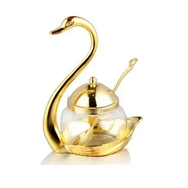 Top Aluminum Alloy Condiment Pot Seasoning Container Spice Glass Jar Salt Sugar Bowl Pepper Coffee Storage Organizer WF