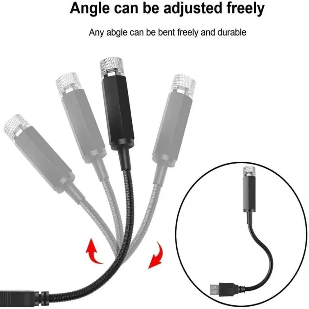 Mini Car Roof Star Sky Lamp Plug And Play USB Projection Ambience Night Light Interior Ambient Car Ceiling Star Lights