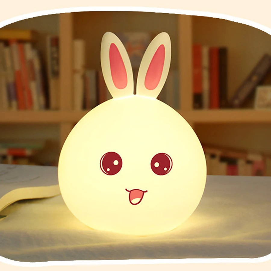 Pumpkin Night Light Rechargeable Touch Control Bedside Lamp,Bedroom Children's Room Christmas Gift with Dimmable RGB Lighting