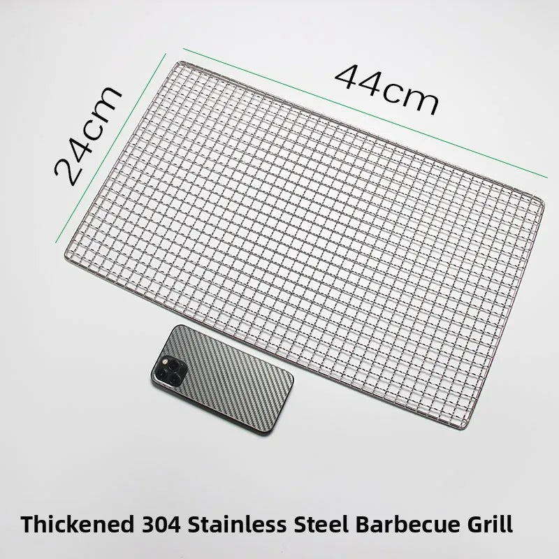 Thiened Rectangular Me BBQ ill Net 304 Stainl Steel Drng Net Barbecue Wire Me for Outdoor Kitchen Cooking Tools