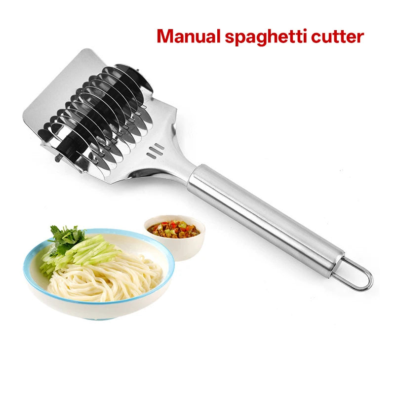 Stainless Steel Manual Noodle Cutter Rolling Spaghetti Maker Pressing Pasta Machine Kitchen Shallot Knife Cooking Accessories