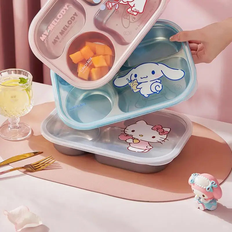 Sanrio My Melody Hello Kitty Cinnamoroll Lunch Box Sealed Box Hit Product New Product Cute Cartoon Adult Student Cute Outdoors