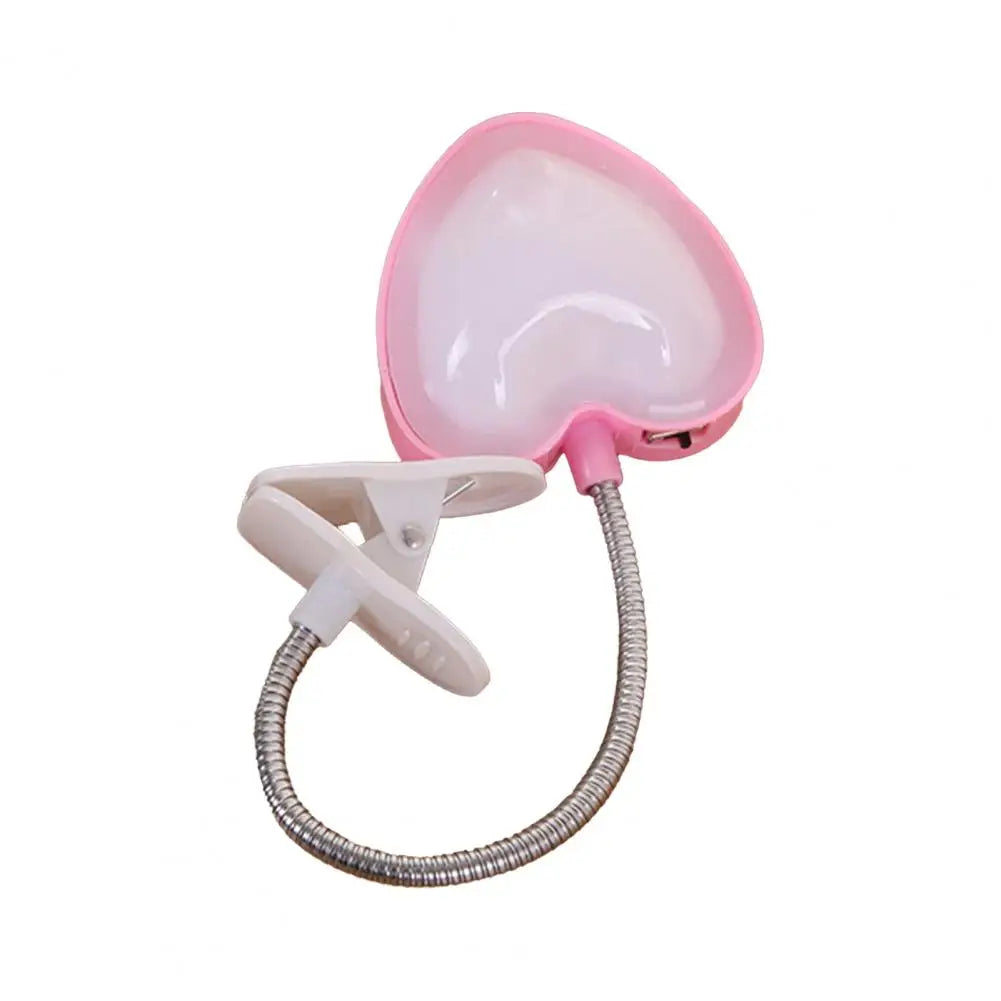 Book Light Mini Clip LED Night Reading Light Table Lamp Foldable Eye Battery powered Creative Love Heart Desk Lamp