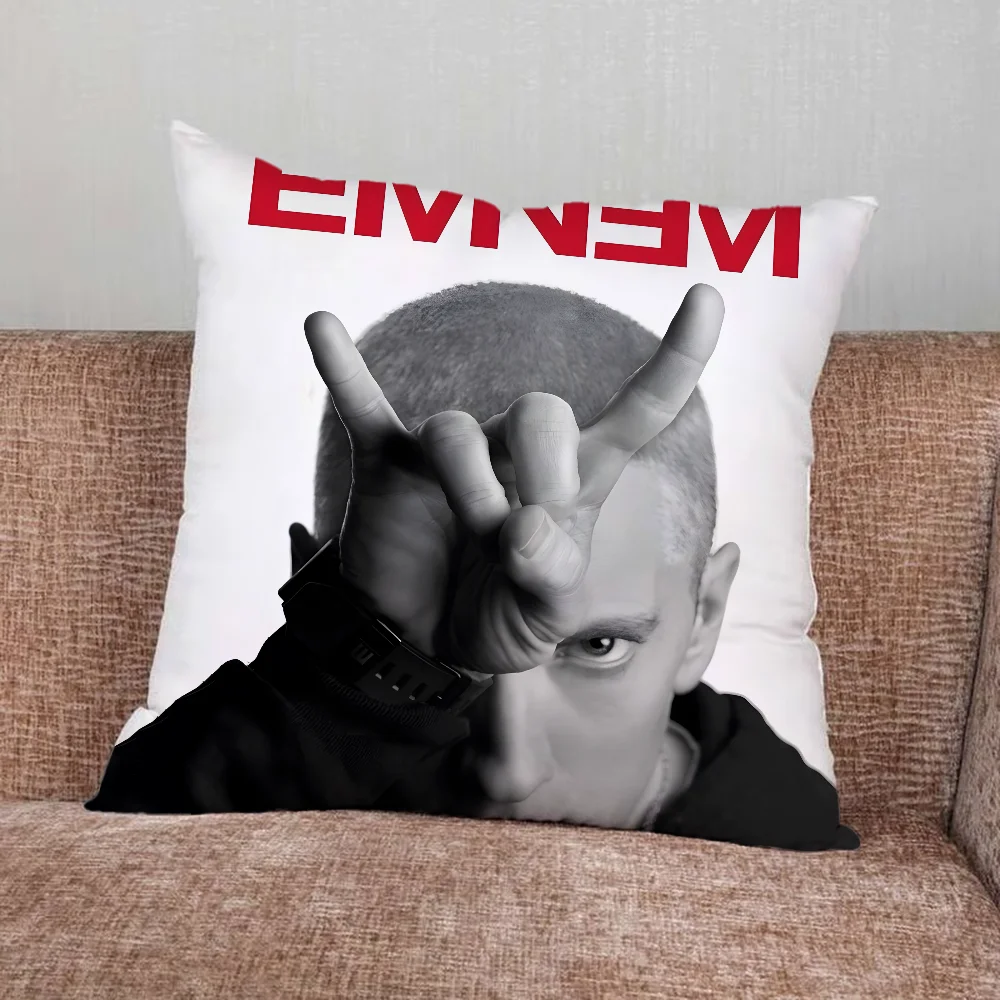 E-Eminem Rapper Pillow Case For Home Bedroom Car Office Decoration Living Room Sofa Cushion Cover Suitable