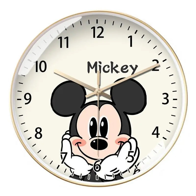 Living room wall clock creative Mickey and Minnie cartoon kawaii children's bedroom wall clock cartoon silent quartz clock