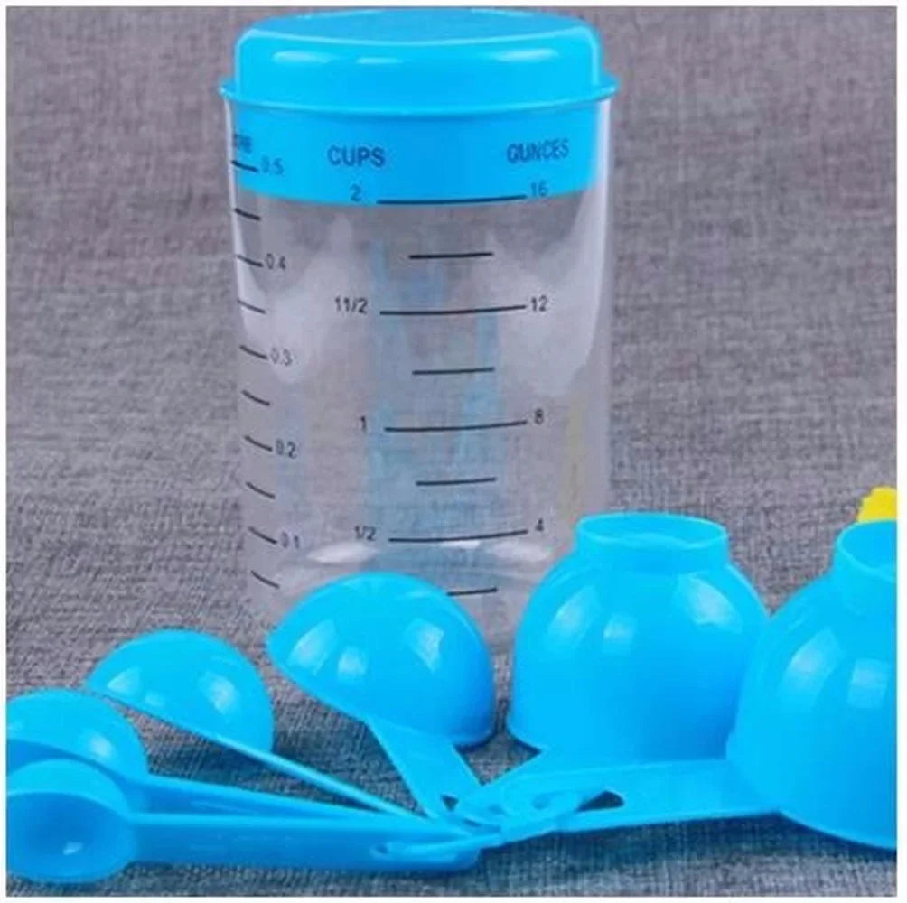 7 Pieces / Set Plastic Measuring Cups and Spoons  Tea Coffee Kitchen Utensils Baking Tools  Tray