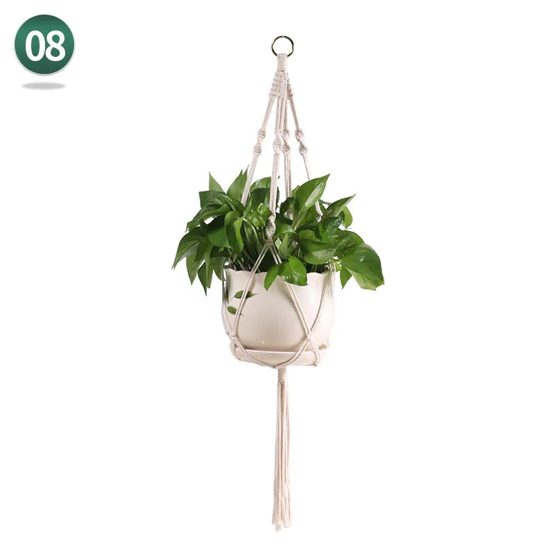 Handmade Macrame Plant Hanger Plant Hanger Flower Pot Planter Hanger Wall Decor Courtyard Garden Hanging Planter Hanging Basket