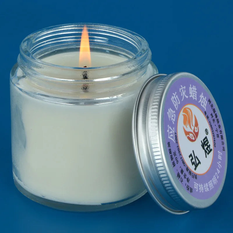 Glass Candles Emergency Disaster Prevention Safety Lighting Candle Cups Home Smokeless and Odorless Outdoor Candles