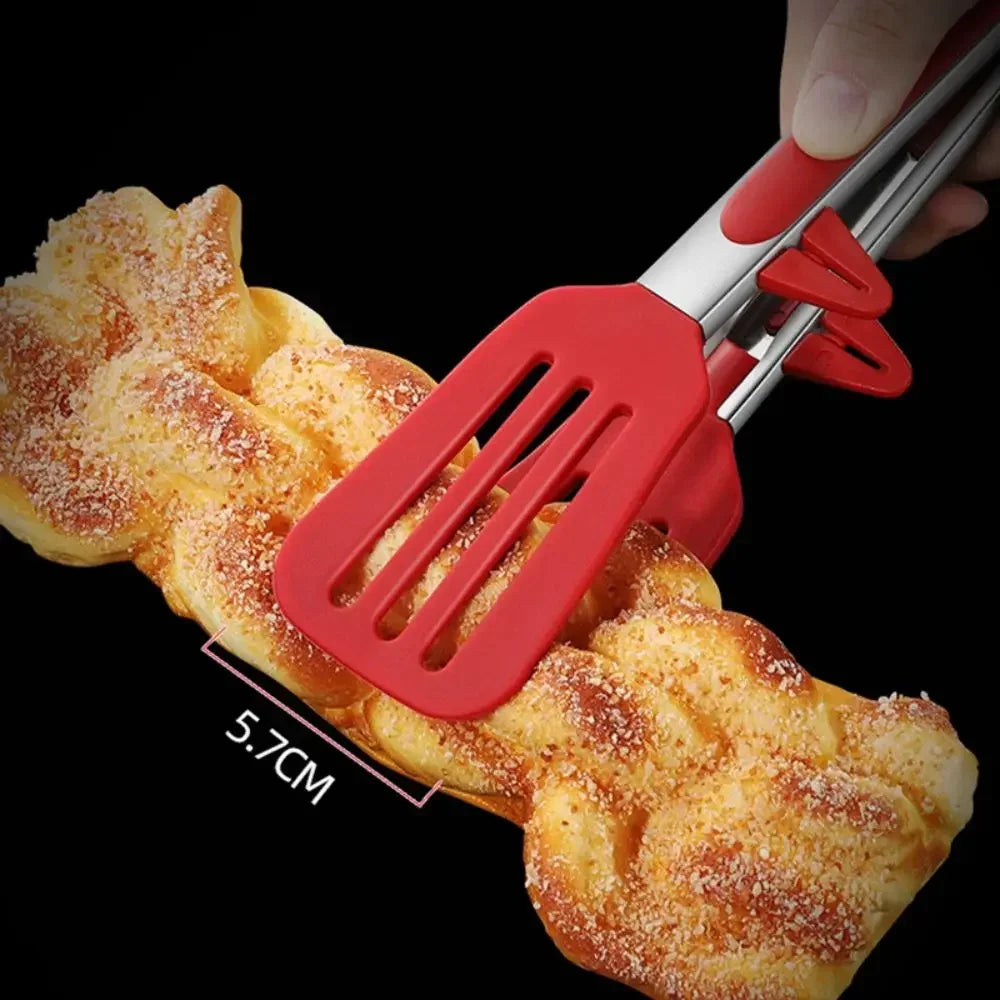 Kitchen Cooking Tools Non-Stick Kitchen Tongs Stainless Steel Handle Utensil Pizza Bread Steak Clip Salad Serving BBQ Tongs