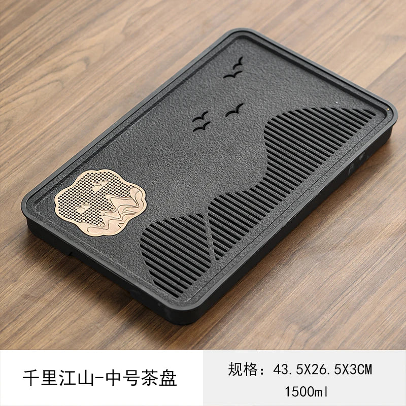 Chinese Style Aesthetics Tea Tray Kung Fu Light Luxury Lounge Creative Modern Tray Gift Serving Ceremony Bandejas Home Products