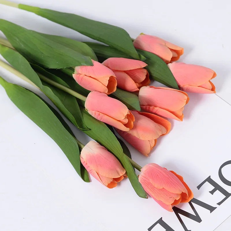 2pc 363cm High-end Hand Moisturizing Tulip Flower Flower Arrangement Bonsai Material Home Wedding Photography Props Artificial F