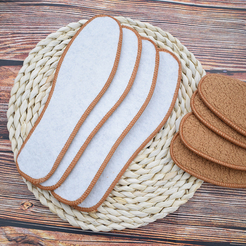 Winter men's and women's alpaca insoles winter plus velvet thick warm cotton insoles snow boots sports insoles