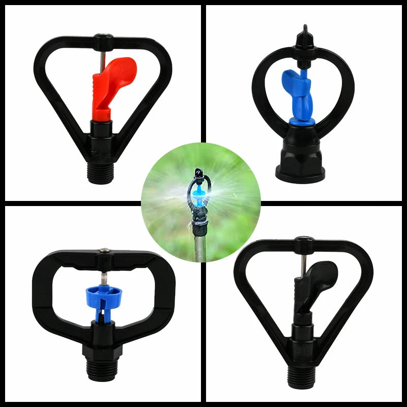 2PCS Spray Rotating Nozzle Garden Greenhouse Atomization System Dripper Drip Refraction Roatory Irrigation Mist Emitter Stake