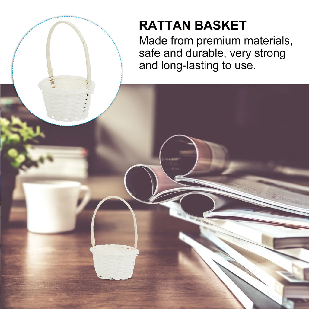 6pcs Woven Storage Baskets Rattan Basket For Home Hotel Organization Natural Decorative Picnic Snack Hamper Picking Planting