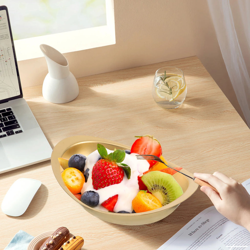 Golden Ingots Bowl Stainless Steel Deep Salad Mixing Bowl For Home Kitchen Tableware Food Serving Storage Multi-Functional