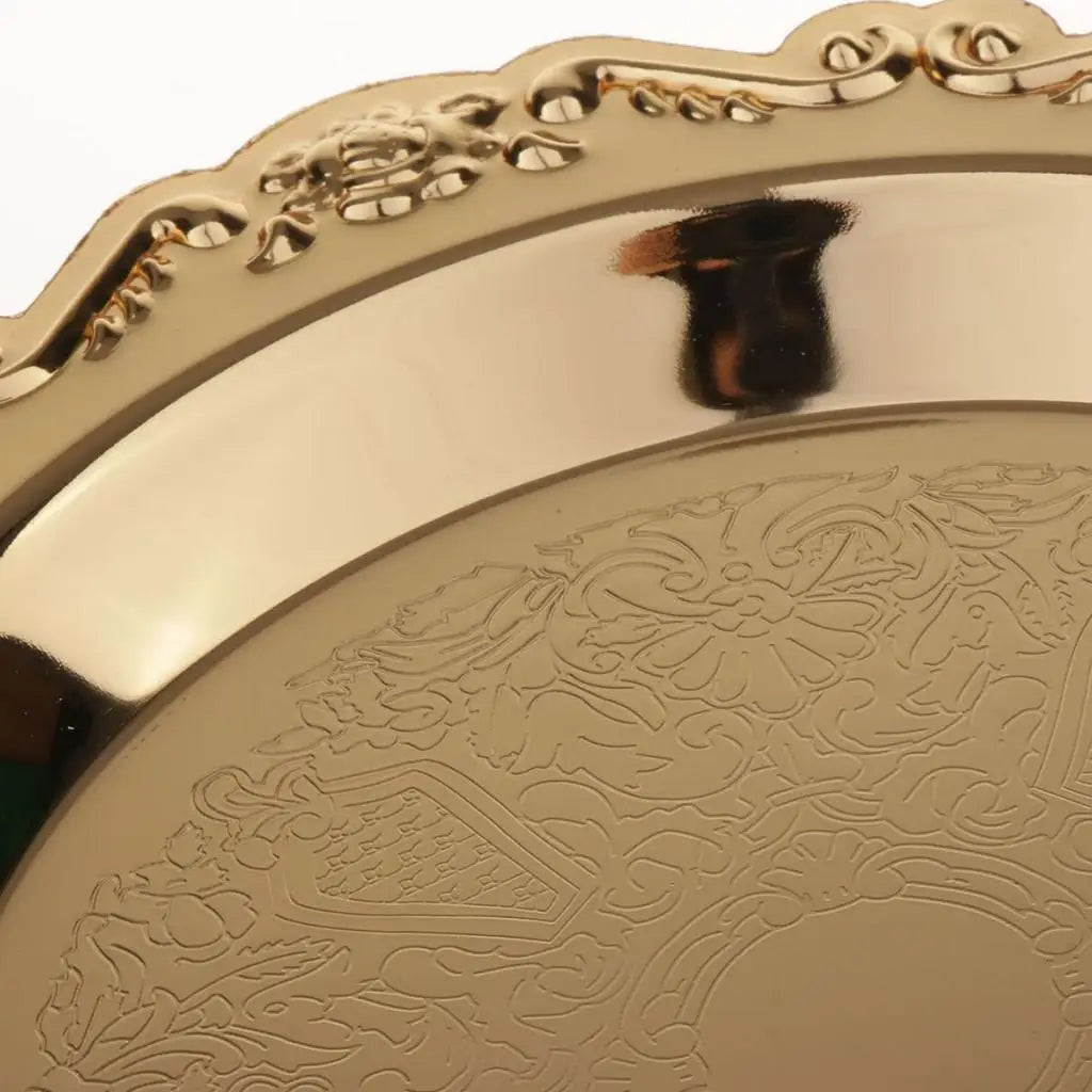 Metal Golden Fruits Holder Tray Serveware Home Gathering Dinner