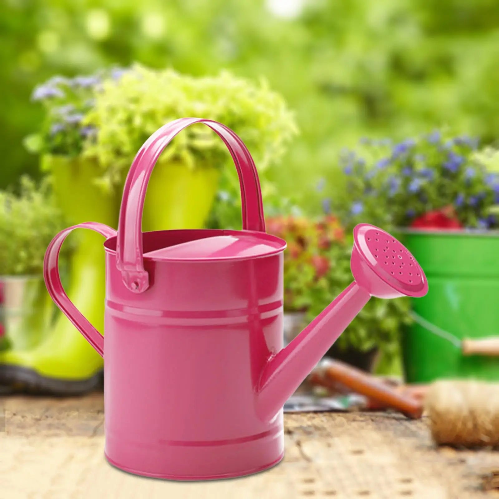 1.5L Iron Watering Can Garden Bonsai Plant Watering Pot Sprinkled Kettle for Home Garden Yard Courtyard Backyard Water Can
