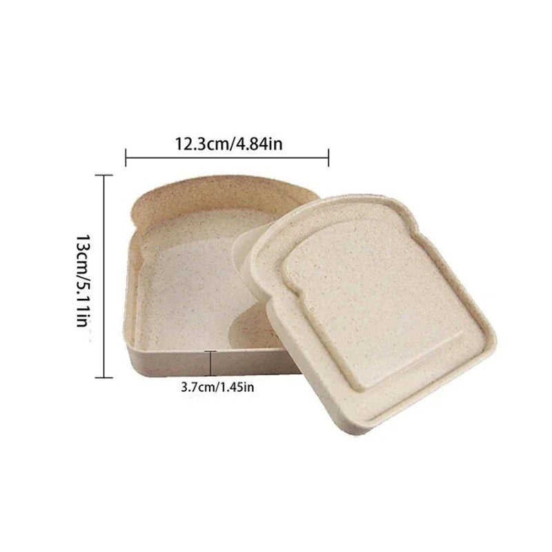 Sandwich Containers Lunch Box Toast Storage Box With Lid Portable Food Storage Case Reusable Microwave Lunch Box Sandwich Case