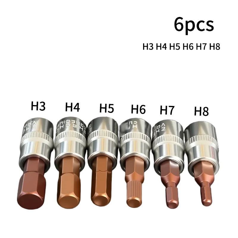 5 Pcs Torx Screwdriver Bits 1/4 Inch Drive Socket Head Tools T15 T20 T25 T30 T40 Socket Wrench Adapter Hand Tools