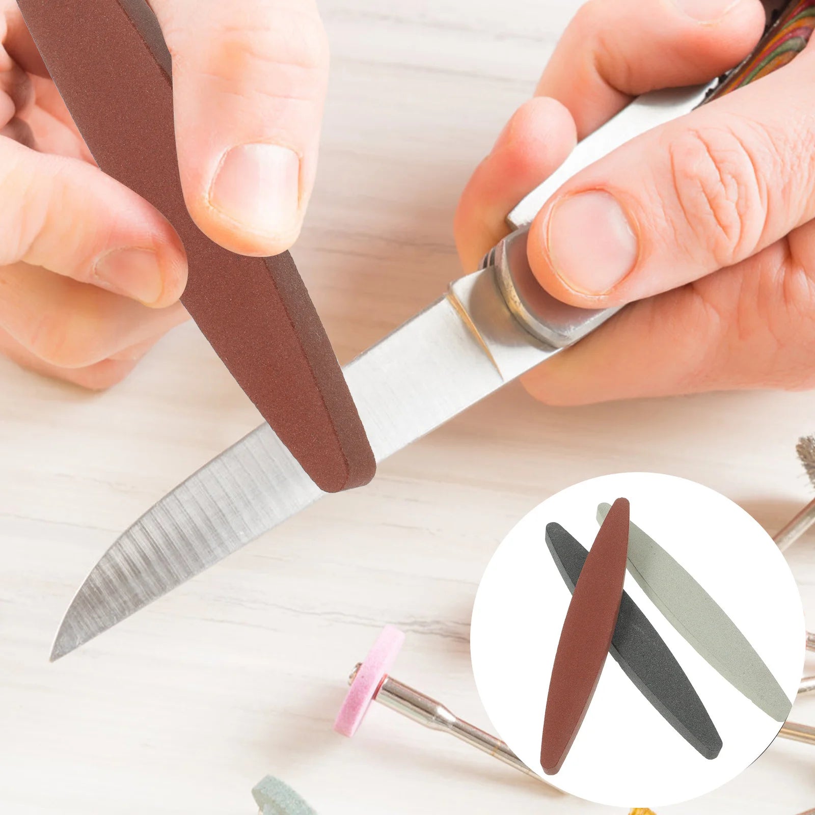 3Pcs Sharpener Whetstone Multi-Functional Cutter Sharpener for Kitchen Scissors Chef Cutlery Household Tool Polishing Stones