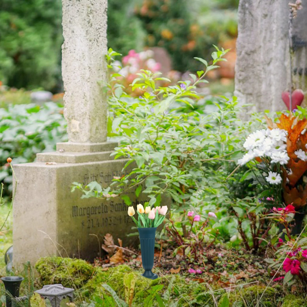 Cemetery Vase Delicate PP Grave Flower Holder Perfect Gift Choice for Funerals Cemeteries Lawn Garden Cemetery Vases for Grave