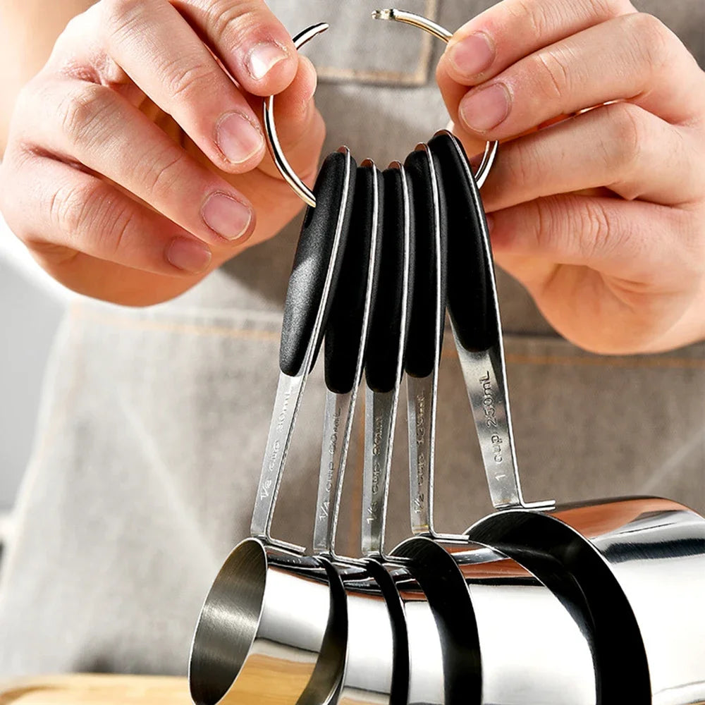 5/10Pcs Stainless Steel Measuring Cups And Spoons Set Kitchen Accessories For Baking Cake Cooking Making Measuring Kitchen Tools