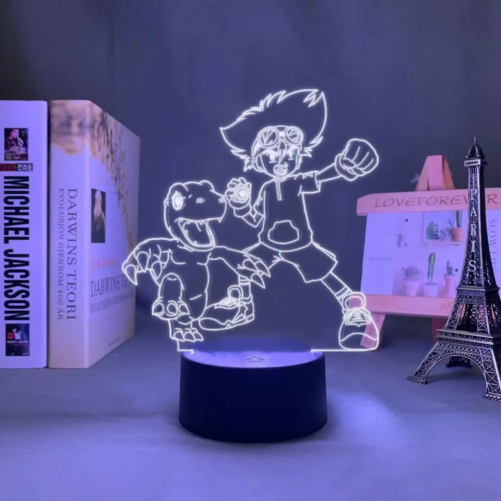 New Digimon Adventure Cartoon Acrylic Table Lamp Agumon Anime Peripheral Doll Creative Gift Trend Ornament Touch Night Light