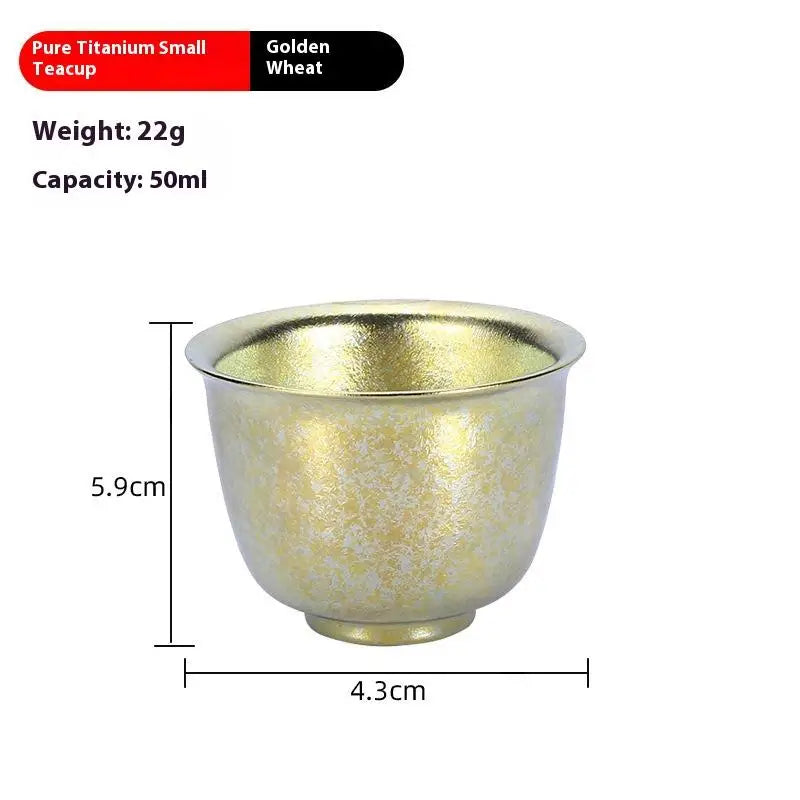 Pure Titanium Small Tea Cup Coffee For Outdoor Portable Camping Coffee And Tea Tableware Brewing Hiking Tea Cup Teapot