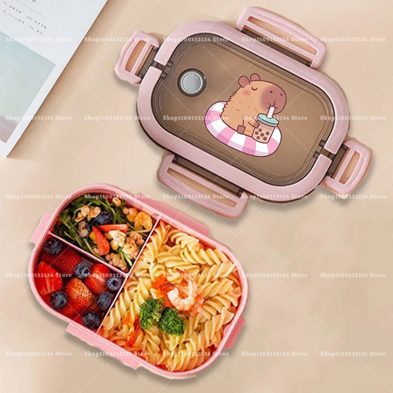 Capybara Bento Lunch Box Anime Animals Print Food Storage Containers Kids School Picnic Lunchbox Boys Girls Office Dinner Cases