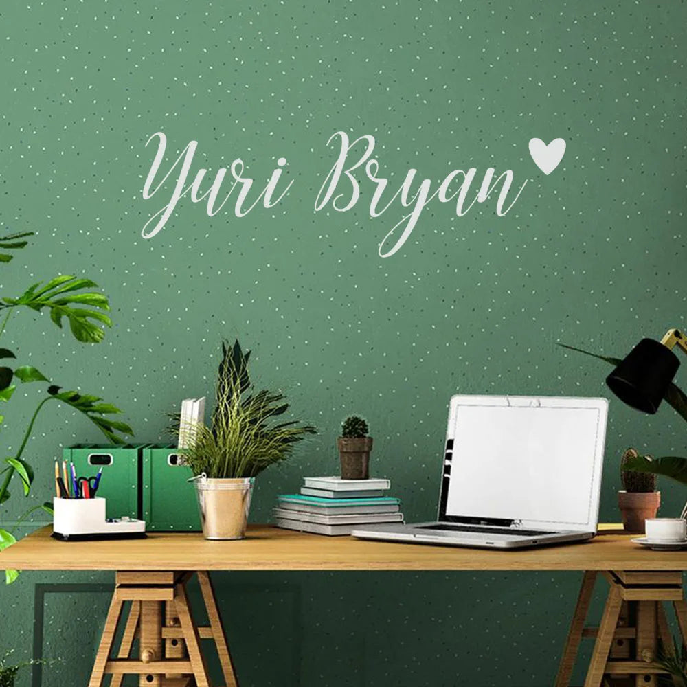 1pc Creative Customized Name Love Style Art Decor Wallpaper Wall Sticker Removable Wall Stickers Diy Wallpaper for Living Room D