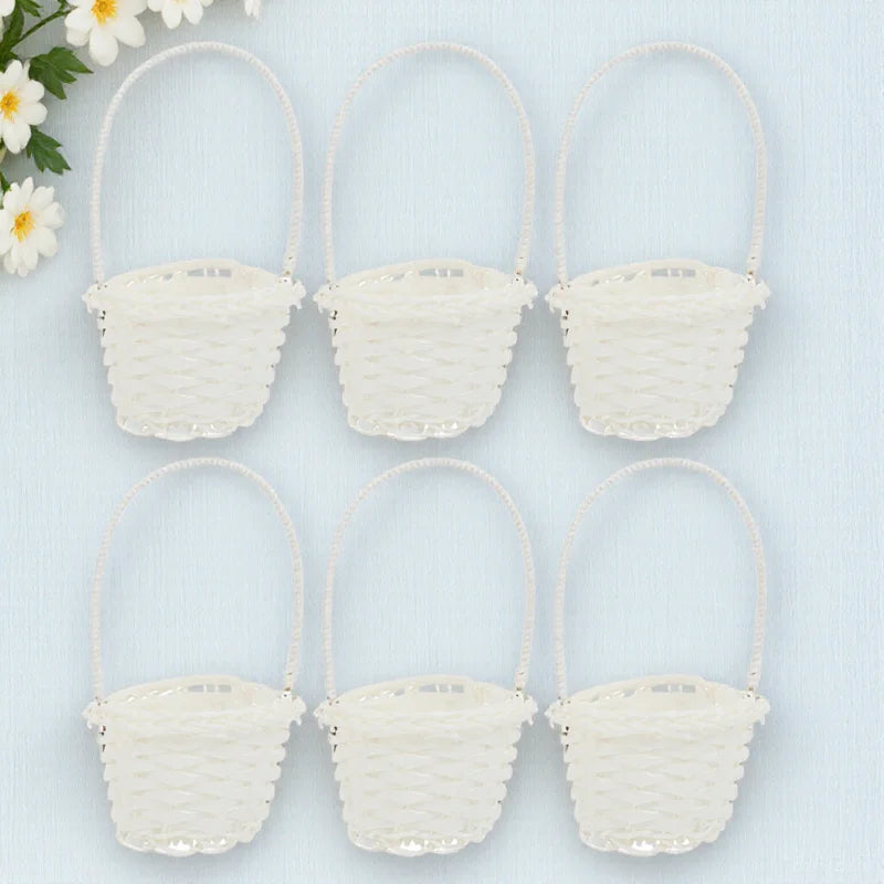 6pcs Woven Storage Baskets Rattan Basket For Home Hotel Organization Natural Decorative Picnic Snack Hamper Picking Planting