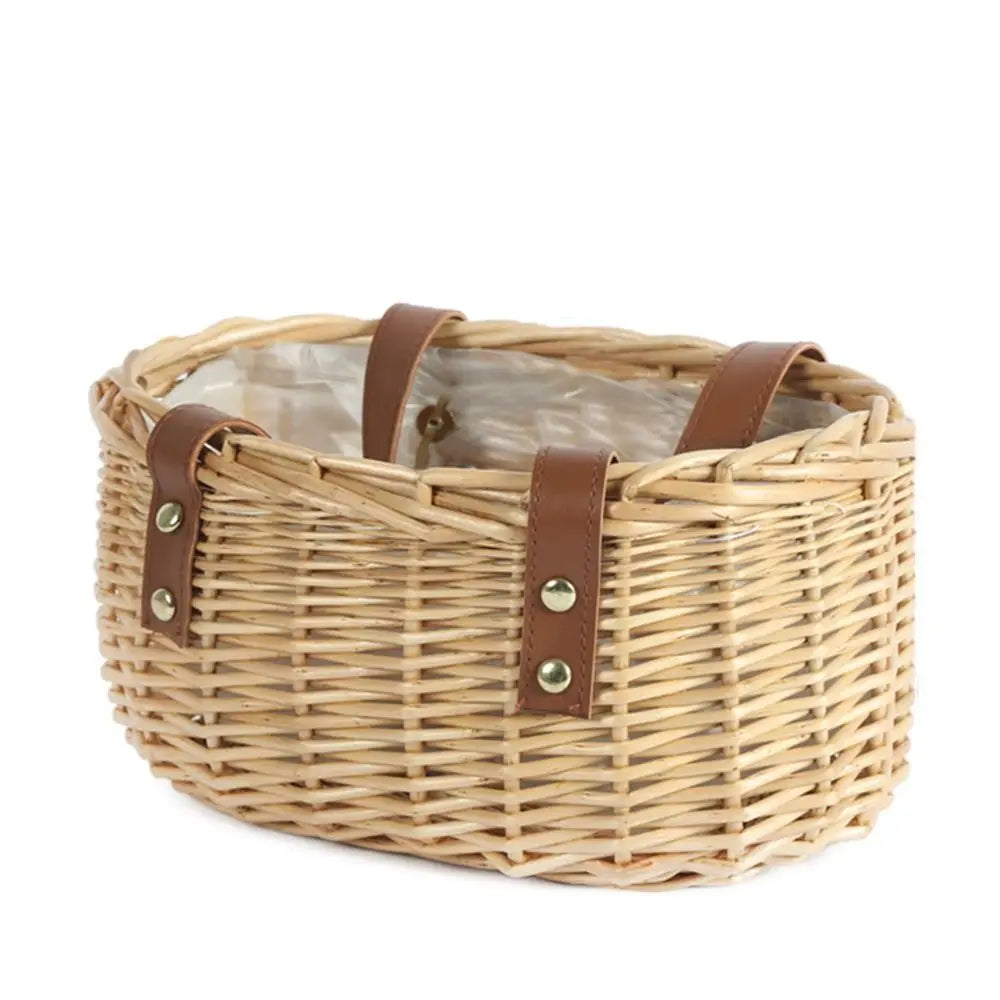 Willow Rattan Flower Girl Baskets Sturdy Yellow Flower Arrangement Basket Woven Basket Handmade Wicker Half Moon Baskets Wedding