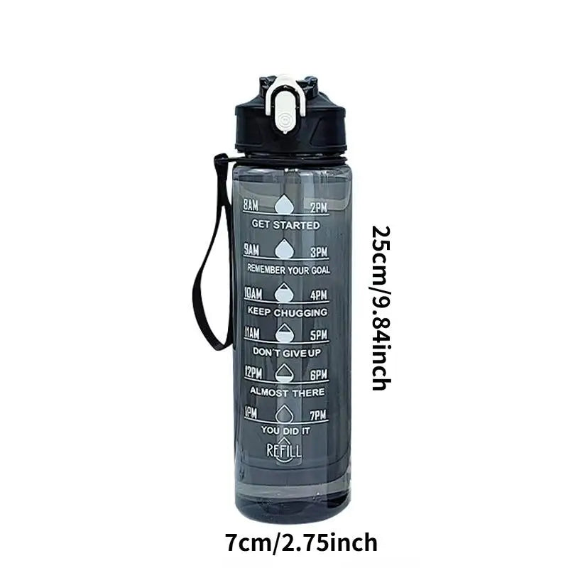 1pcsHigh-Value Large-Capacity Plastic Cup Portable Sipper for Summer Students Sports Fitness Straw Water Bottle Casual Style