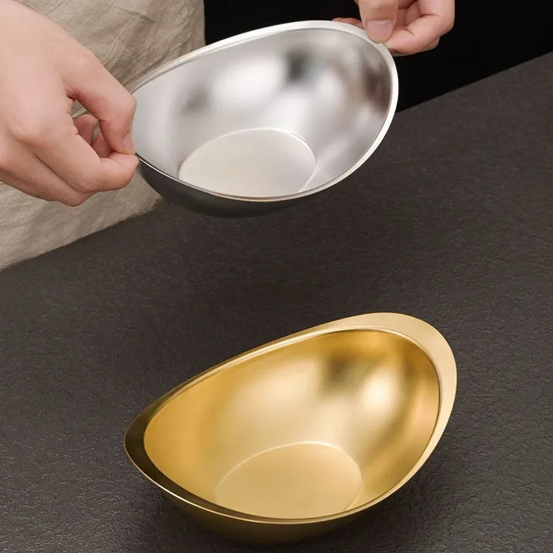 304 Stainless Steel Ingot Bowl Salad Bowl Commercial Dessert Bowl, Snack Bowl Barbecue Restaurant Cutlery