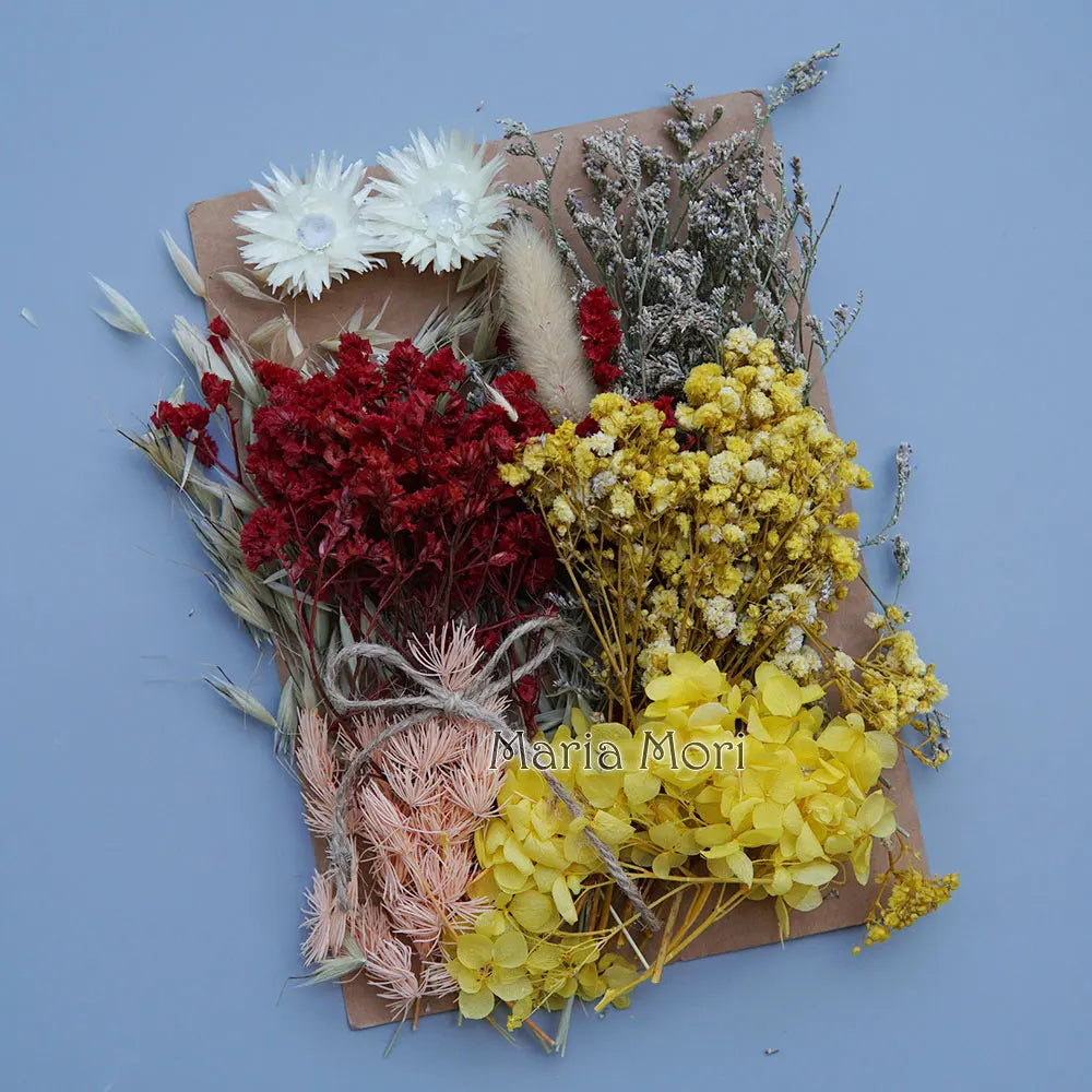 1 Pack Artificial Plants Dried Real Flowers Preserved Materials Epoxy Resin Candles DIY Floral Materials Hydrangea Set Flowers