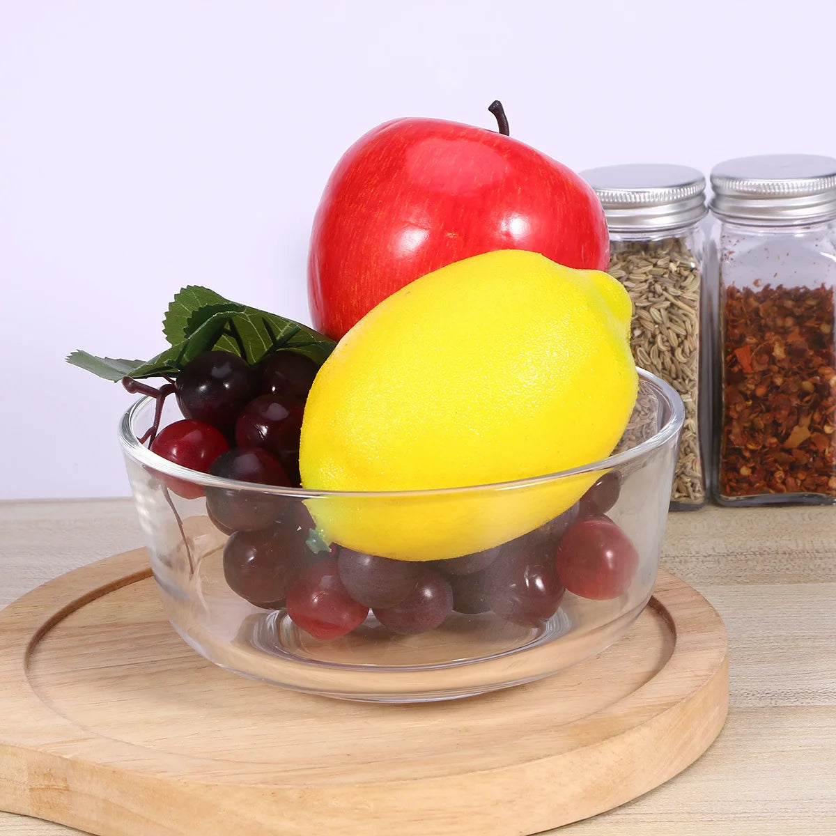 1pc Inch Glass Clear Glass Bowl Salad Dessert Serving Bowl For Fruit Chips Snacks Hot Food Party Catering Use