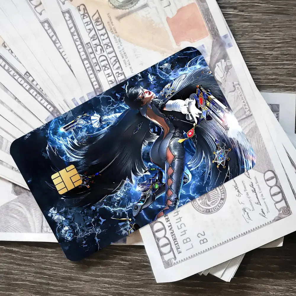 ANINME B-Bayonetta Poster Credit Skin Cover Card Stickers 4PCS Film Bus Pass Front Decoration Bank Debit Waterproof